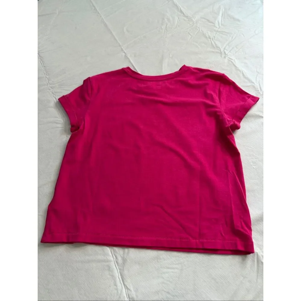 Sundry Hot Pink Crewneck Cotton T Shirt Women’s XS Made in Peru Casual Basic Tee